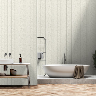 Japandi style light sage herbal elements wallpaper