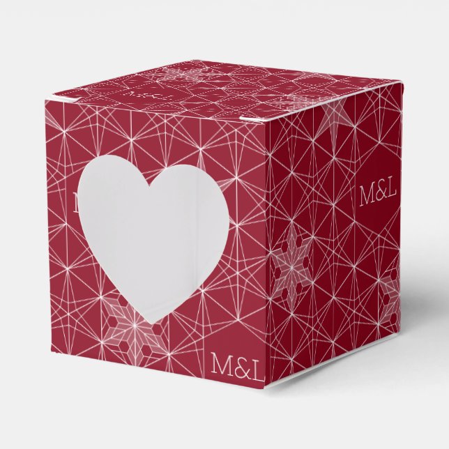 Japandi style Snowflake Wedding Favour Box (Front Side)