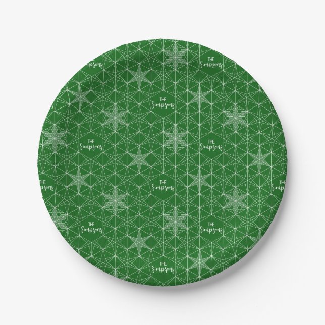 Japandi style Snowflake Wedding Paper Plate (Front)