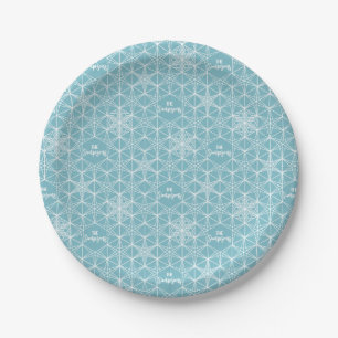 Japandi style Snowflake Wedding Paper Plate