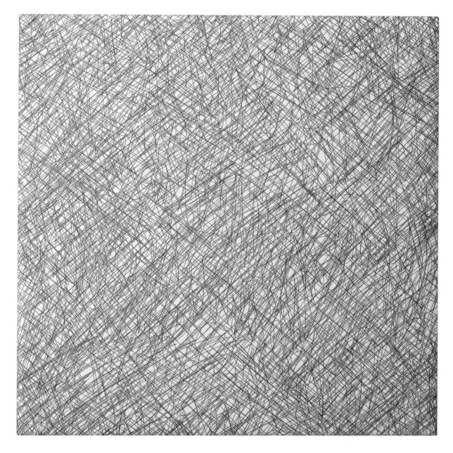 Japandi texture style simple lines scribble ceramic tile (Front)