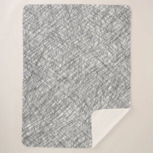 Japandi texture style simple lines scribble sherpa blanket