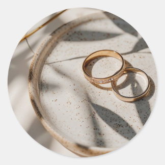 Japandi wedding classic round sticker