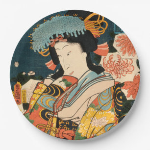 Japanese actor (#2) (Vintage Japanese print) Paper Plate