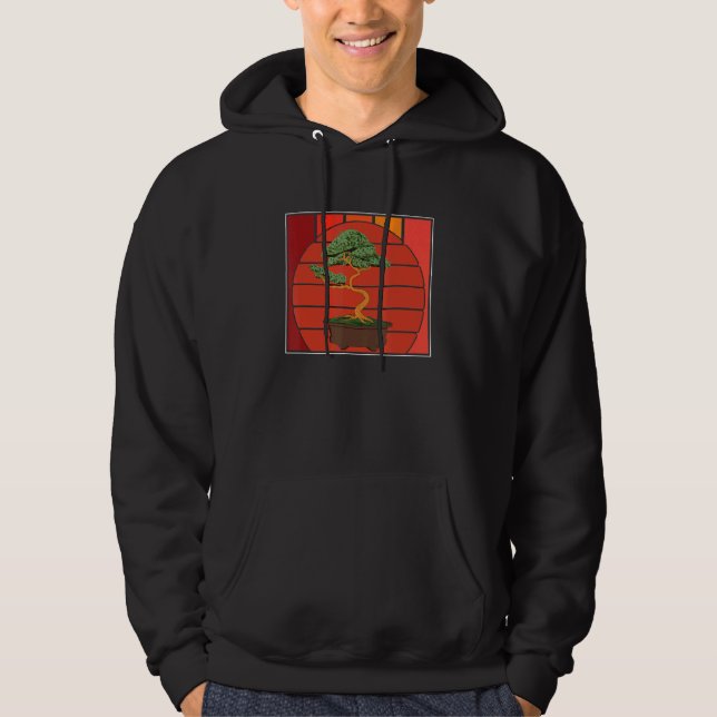 Japanese Aesthetic Culture Zen Buddhist Bonsai Tre Hoodie (Front)