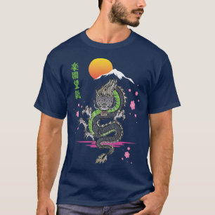Japanese Aesthetic Dragon Asian Demon Otaku Sakura T-Shirt