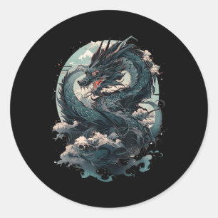 Japanese Aesthetic Dragon Japanese Art Japan Tatto Classic Round Sticker
