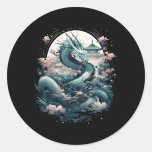 Japanese Aesthetic Dragon Japanese Art Japan Tatto Classic Round Sticker