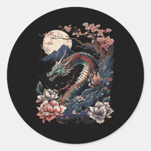 Japanese Aesthetic Dragon Japanese Art Japan Tatto Classic Round Sticker