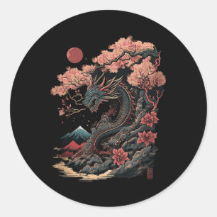 Japanese Aesthetic Dragon Japanese Art Japan Tatto Classic Round Sticker