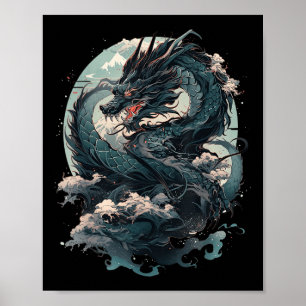 Japanese Aesthetic Dragon Japanese Art Japan Tatto Poster
