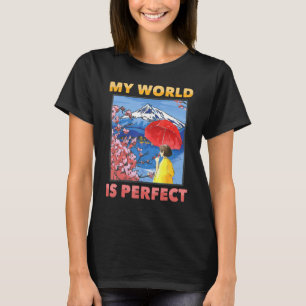 Japanese Aesthetic  My World Is Perfect  Cherry Bl T-Shirt