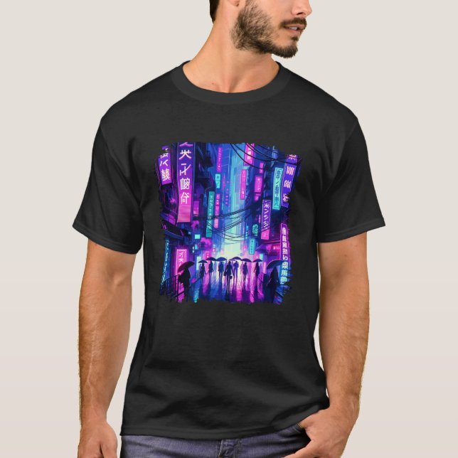 Japanese Aesthetic Tokyo Japan Cyberpunk Streetwea T-Shirt (Front)