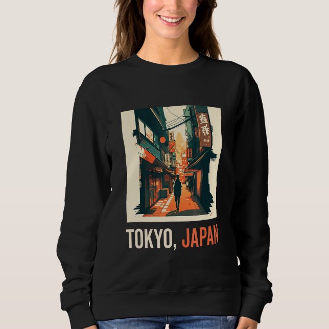 Japanese Aesthetic Tokyo Vaporwave Japan Lofi Fash Sweatshirt (Front)