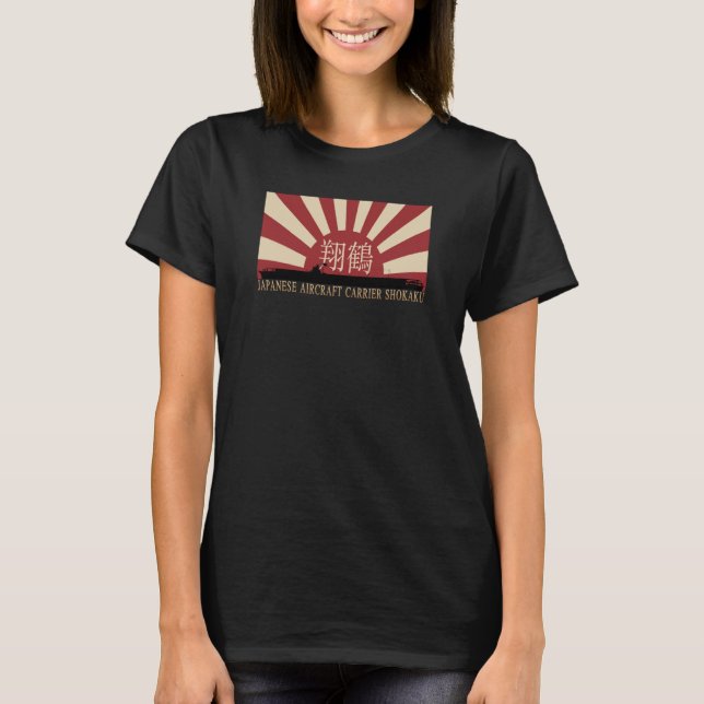 Japanese Aircraft Carrier Shokaku Rising Sun Flag T-Shirt (Front)