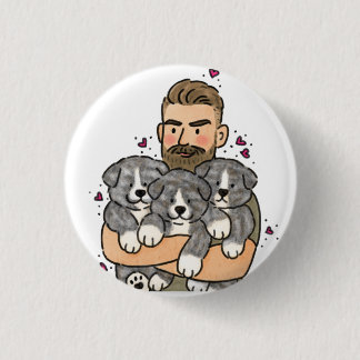 Japanese Akita Inu Brindle 3 Cm Round Badge