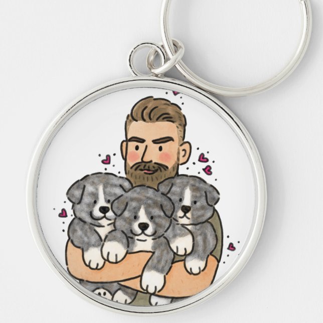 Japanese Akita Inu Brindle Key Ring (Front)