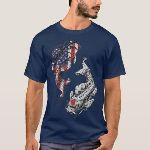 Japanese American Koi Fish - Japan Flag Pride T-Shirt