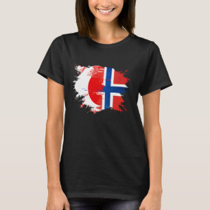 Japanese and Norwegian DNA Heritage Flag T-Shirt