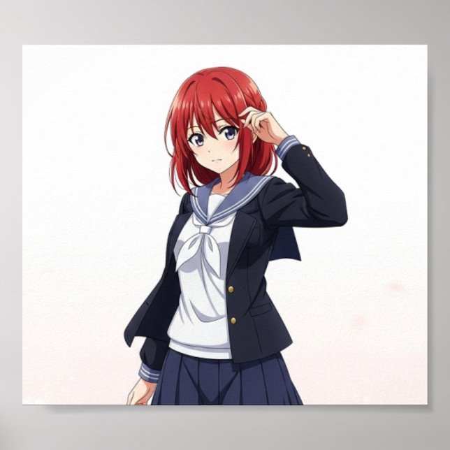 Japanese animated female characters poster (Front)