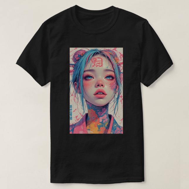 Japanese Anime Girl Fantasy Art 04 T-Shirt (Design Front)