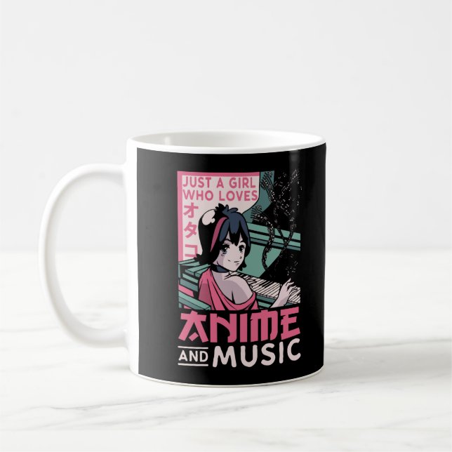 Japanese Anime Music Girl Otaku Piano Musician Coffee Mug (Left)