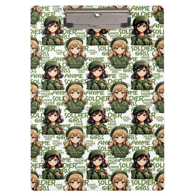 Japanese Anime Soldier Pattern Design  Clipboard (Front)