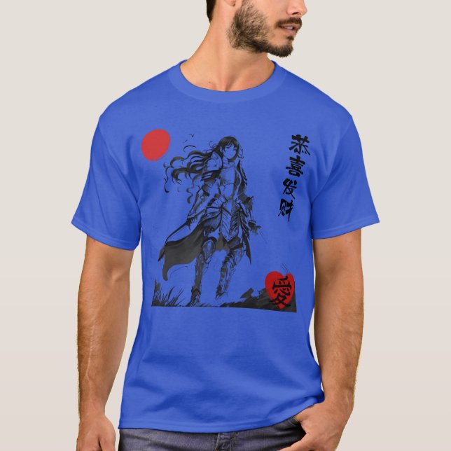 Japanese anime warrior woman friends T-Shirt (Front)