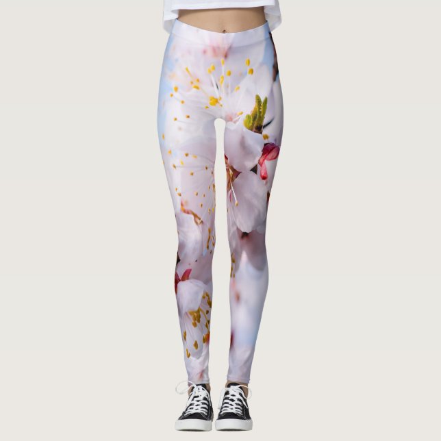 Japanese Apricot Blossom Leggings (Front)