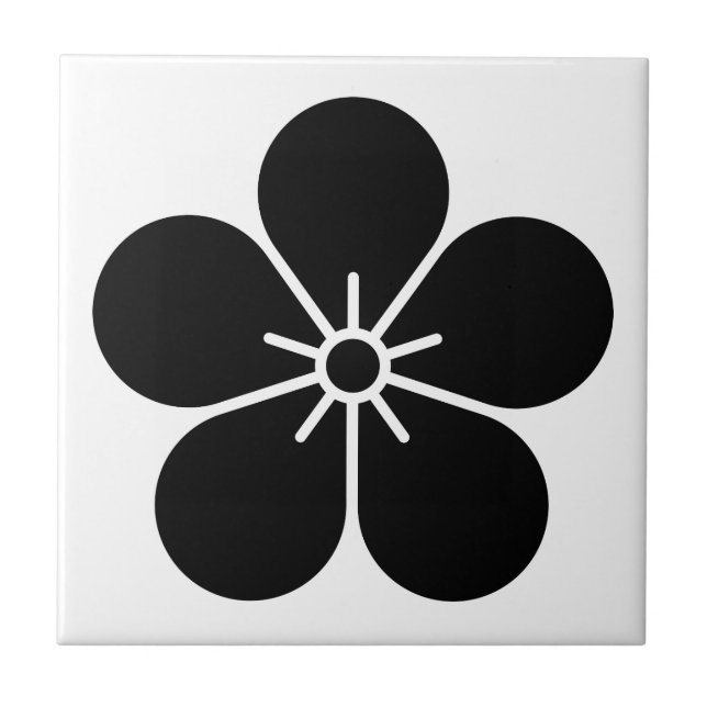 Japanese apricot flower ceramic tile (Front)