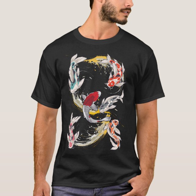 Japanese Aquaculture Koi Fishes T-Shirt (Front)