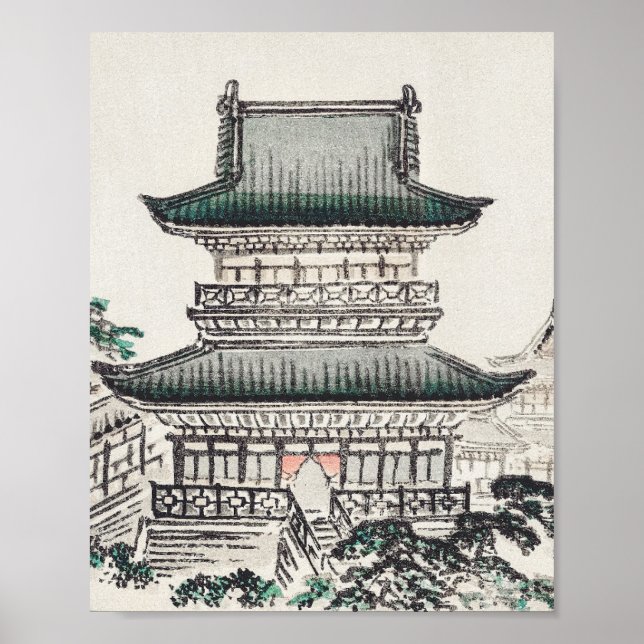 Japanese Architecture by Kōno Bairei Poster (Front)