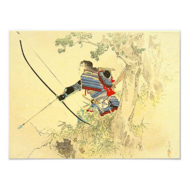 Japanese Art - A Samurai With A Longbow And Arrows Photo Print (Front)
