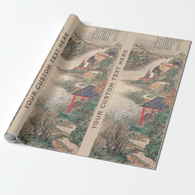 Japanese Art custom wrapping paper (Unrolled)