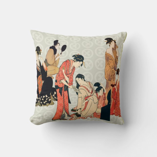 Japanese Art Design Throw Pillows (Front)