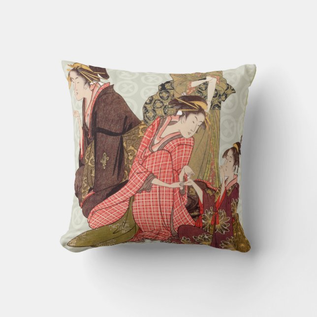 Japanese Art Design Throw Pillows (Front)