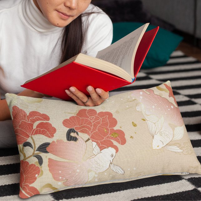 Japanese Art Floral Lumbar Cushion (Creator Uploaded)