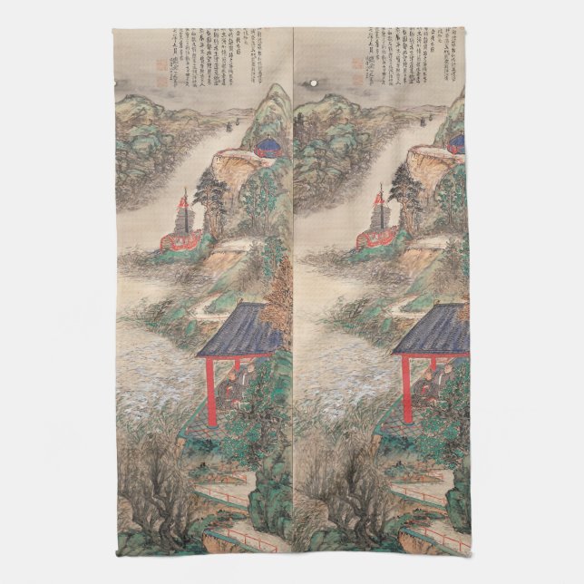 Japanese Art hand towel (Vertical)