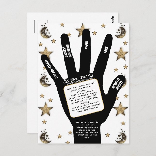 Japanese Art Harmonising Life Energy Hand Postcard (Front/Back)