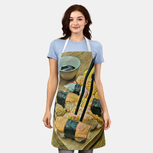 Japanese art lover apron (Worn)