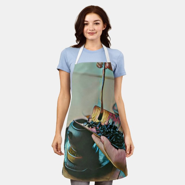 Japanese art lover apron (Worn)
