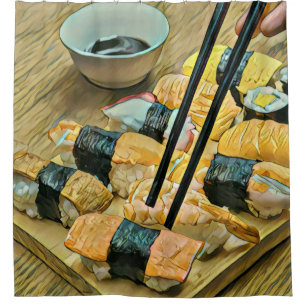 Japanese art lover shower curtain