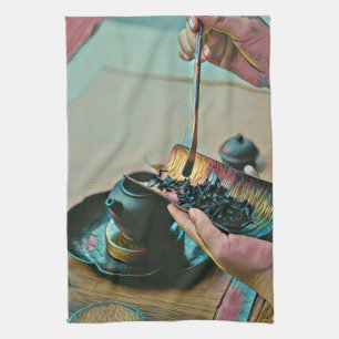 Japanese art lover tea towel