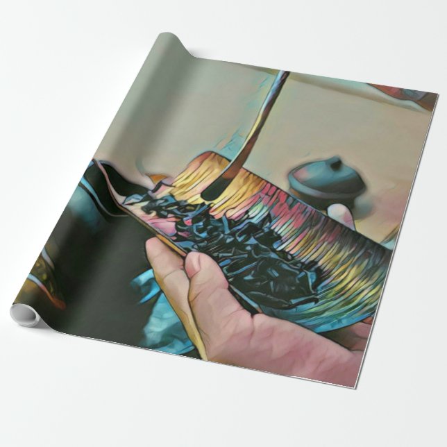 Japanese art lover wrapping paper (Unrolled)