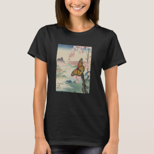 Japanese Art Monarch Butterfly Kyosai Vintage Japa T-Shirt