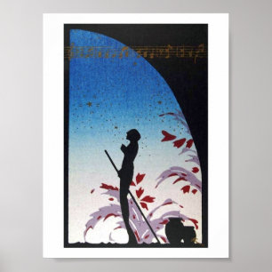 JAPANESE Art Music Vintage Poster