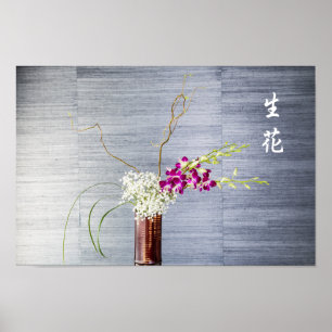 Japanese art of flower arrangement poster