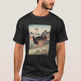 Japanese Art Ostrich Kyosai Vintage Japan Artwork T-Shirt