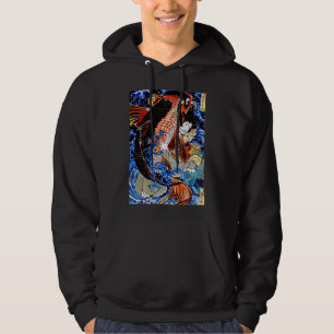 Japanese Art Samurai Aesthetic Koi Fish Graphic Hoodie