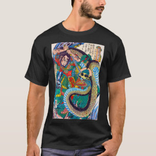 Japanese Art Samurai Aesthetic Snake Graphic Desig T-Shirt